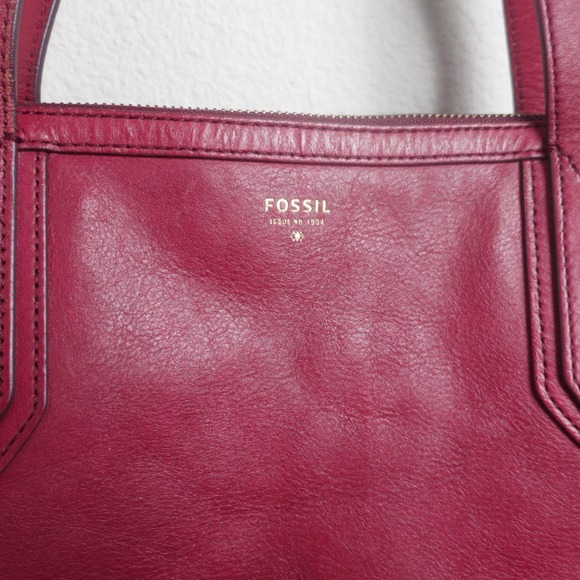 Fossil Leather Y2K Sydney Shopper Tote Red Shoulder Bag Purse Handbag With Flaws - Picture 4 of 15
